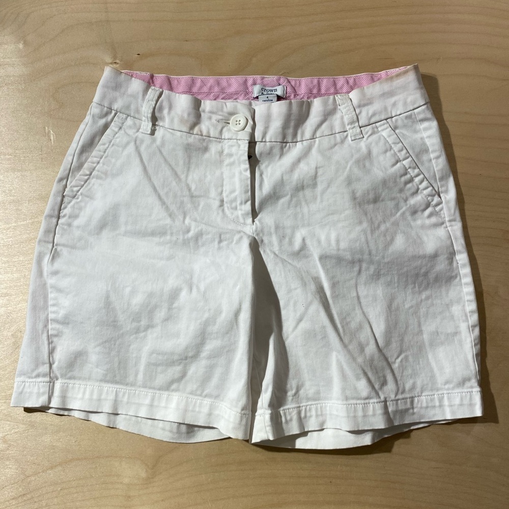Crown & Ivy Caroline White Women's Shorts with Pink Lining 4 (NH) - Picture 3 of 8